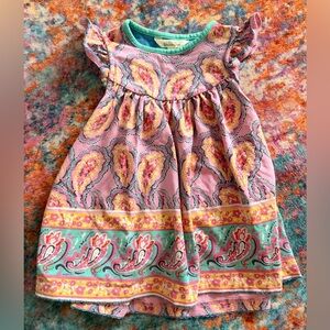 Matilda Jane Girls Size 2 Paisley Flutter Sleeve Dress Pink Boho Floral Boutique